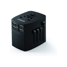Anker Universal Travel Adapter With 4 Usb Ports, Interchangeable Travel Charger, Adapter For Iphone XS/XS Max/Xr/X/8, Galaxy S8/Note 3, Ipad Air 2/Mini 3, And More