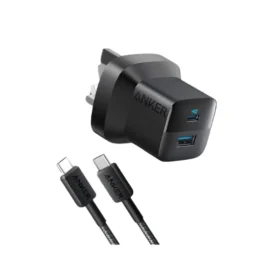 Anker 323 33W Dual Port Wall Charger With Anker 322 Fast Charging Cable USB-C To USB-C Cable