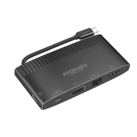 Promate 6-in-1 Highly Versatile USB-C Media Hub with 100W Power Delivery