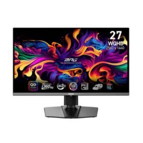 MSI MPG 271QRX QD-OLED Gaming Monitor, 26.5" WQHD QD-OLED Display, 360Hz Refresh Rate, 0.03ms (GtG) Response Time, Adaptive-Sync Technology, ClearMR 13000, OLED Care 2.0, Black