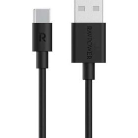 Rav Power 1 M/3.3 FT Charging & Data Cable, USB Type A to USB Type-C for Smartphone & Tablets, RP-CB044, Black
