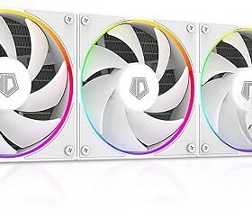 ID-COOLING SL360 White CPU Water Cooler with Display, Customizable 2.1" LCD Display for Images or Performance Metrics, 360mm AIO Water Cooler, Three AF127 ARGB Fans, Fits Intel/AMD