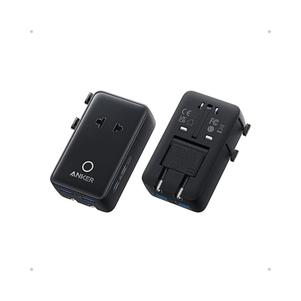 Anker Nano Travel Adapter, 5-Port Power Adapter with 1 AC, 2 USB-A, and 2 USB-C Ports