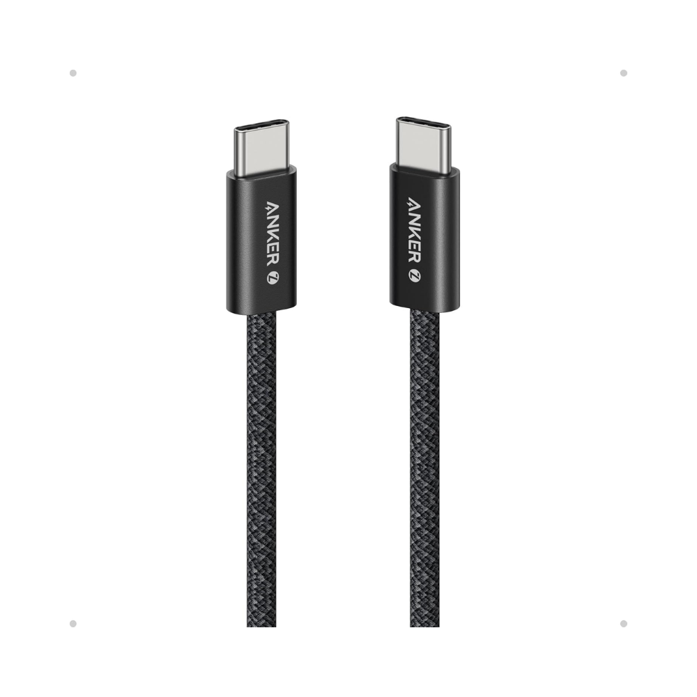 Anker Zolo USB C to USB C Cable, Braided and Dirt-Free Type C Fast Charging Cable, Slim Connector, for iPhone 17/16 Series, MacBook (240W) (Black, 3ft)