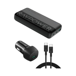 RAVPower 3-in-1 Combo Bundle with Car Charger 20W;USB-C to USB-C 60W Cable