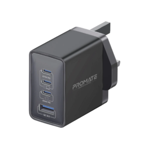 Promate 67W USB-C GaN Wall Charger, Ultra-Compact Dual USB-C Power Delivery Laptop Charger