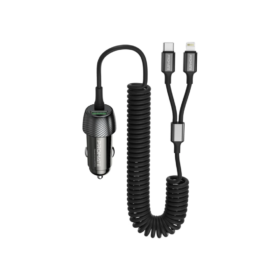 Promate PowerDrive-33PDCI 33W Car Charger with Lightning Connector & USB-C Cable