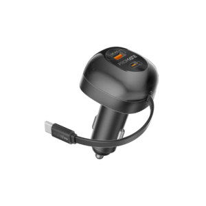 Promate 62W Car Charger With 45W Retractable USB-C PD Cable