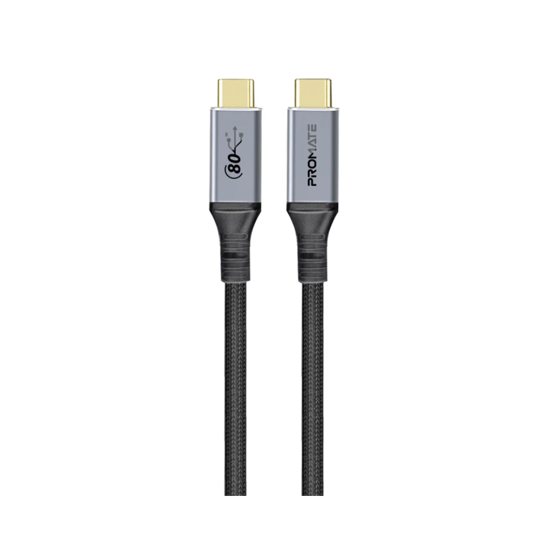 Promate PowerBolt5-80G High-Speed 80Gbps USB4™ Cable with 240W PD Support