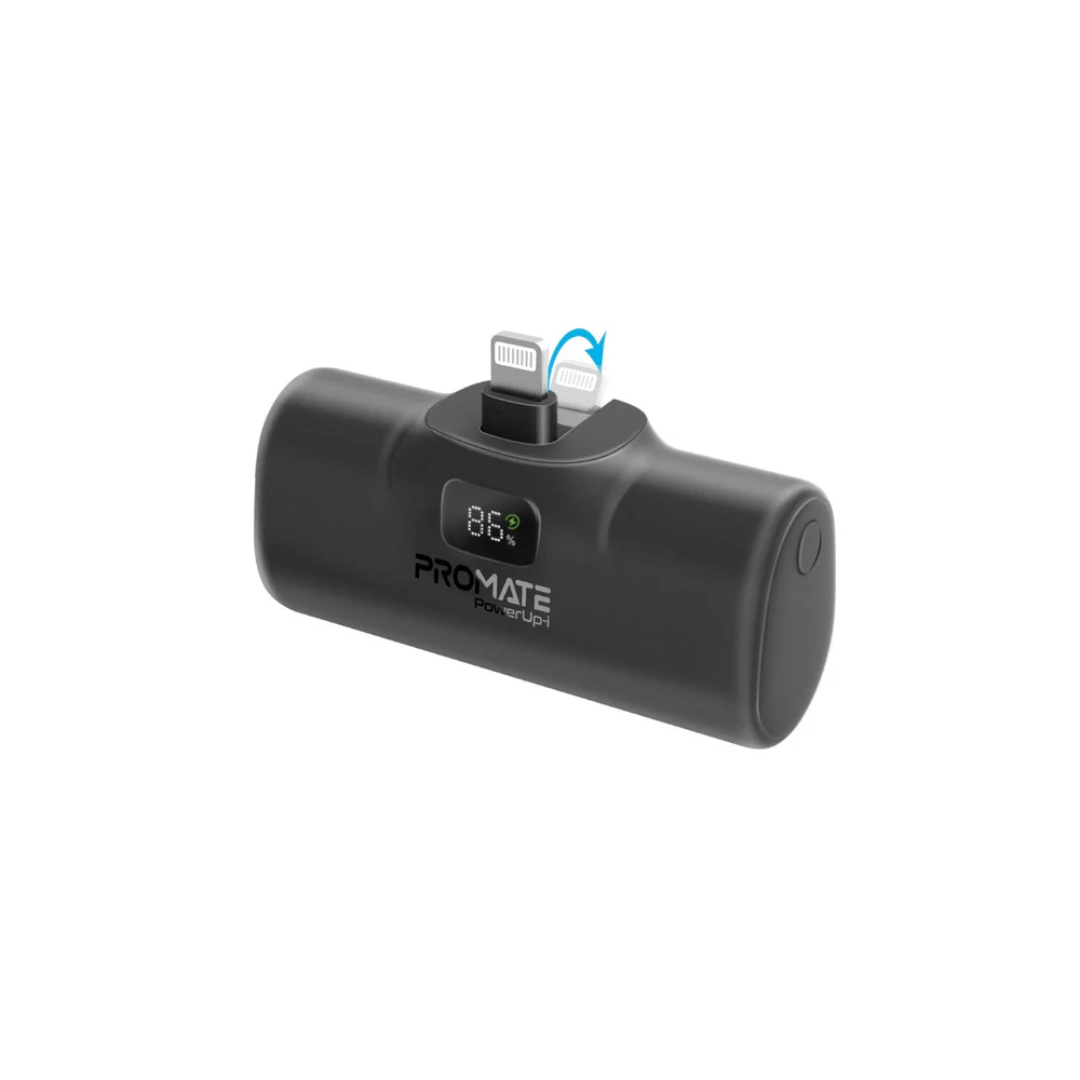 Promate PowerUp-i Ultra-Compact fast charging Power Bank with In-Built Lightning Connector