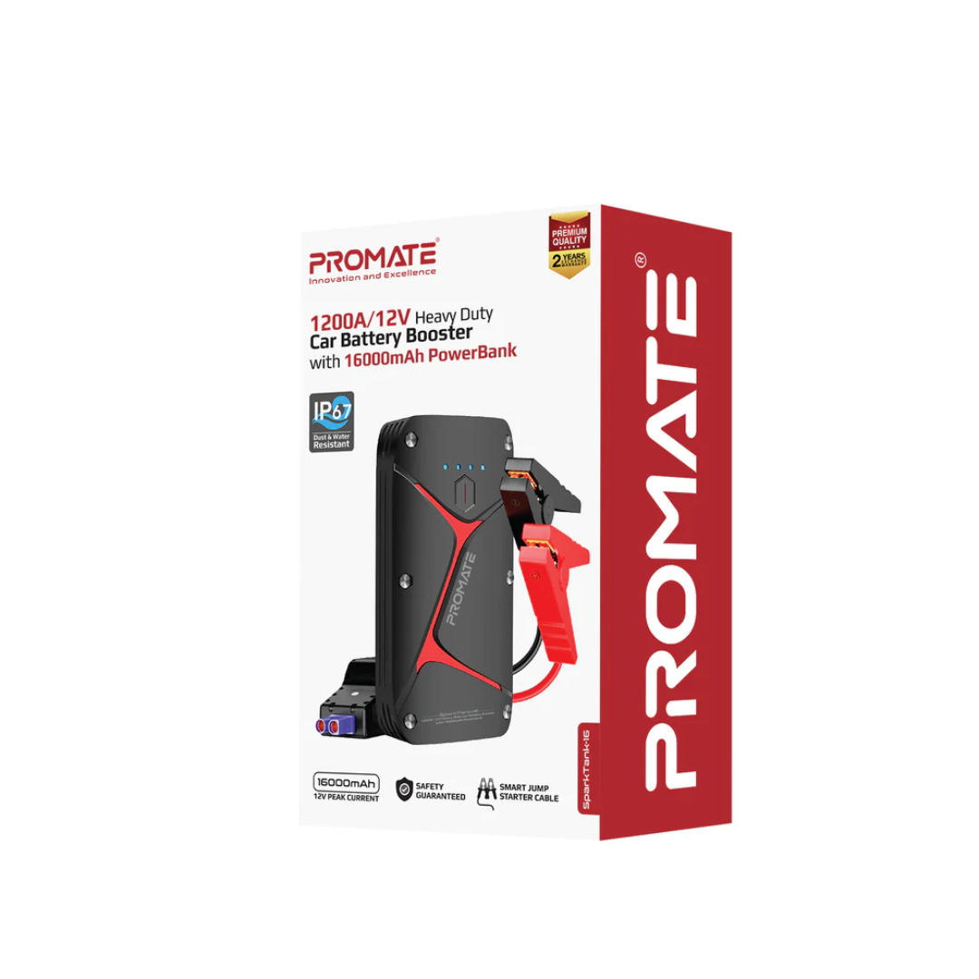 Promate SparkTank-16 1200A/12V Heavy Duty Car Battery Booster with 16000mAh PowerBank - Image 2