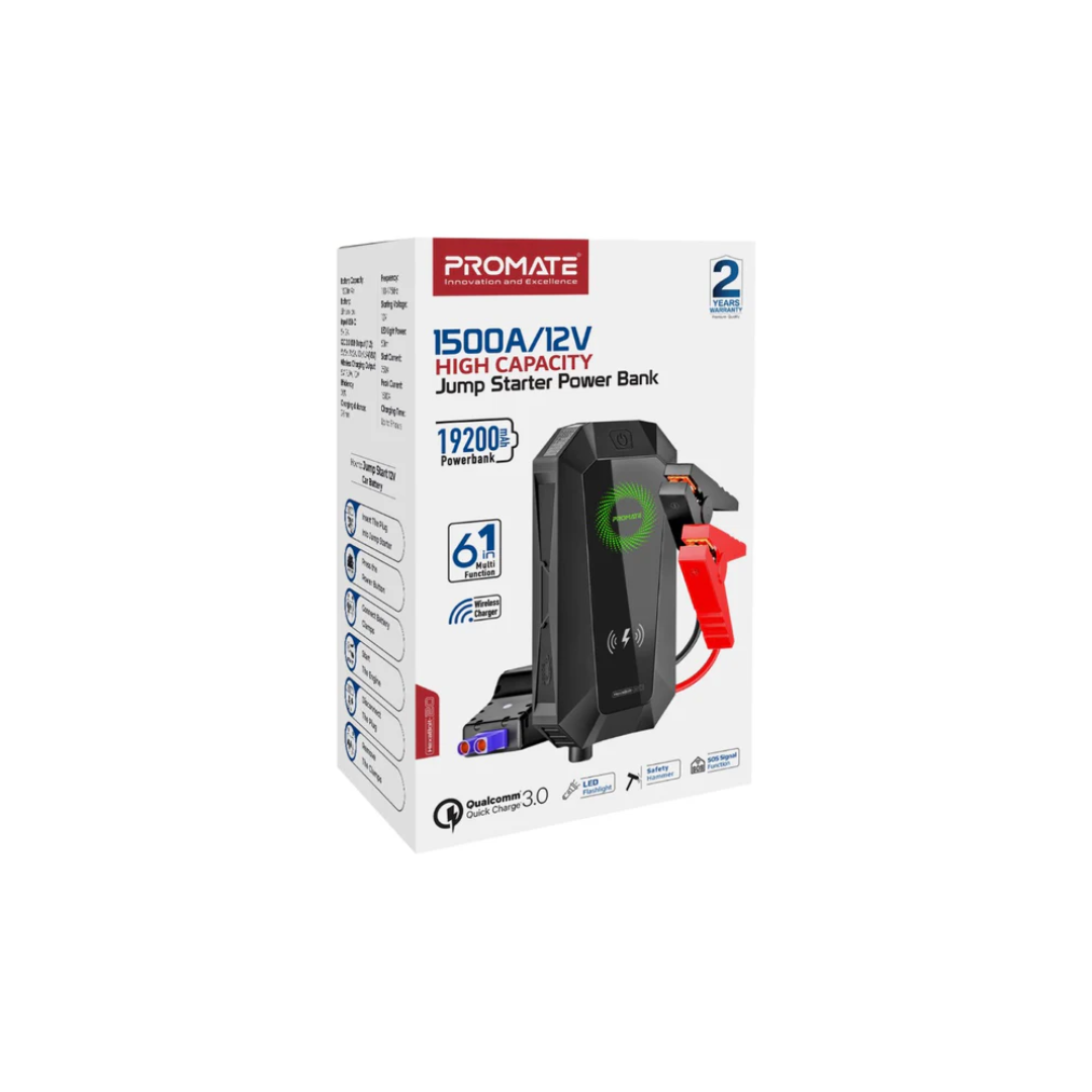 Promate HexaBolt-20 1500A/12V High Capacity Jump Starter Power Bank - Image 2