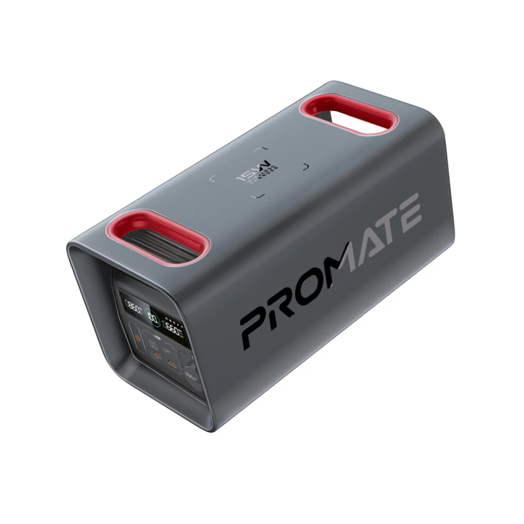 Promate PowerTank-600 600W/161000mAh LiFePO4 High-Capacity Portable Power Station
