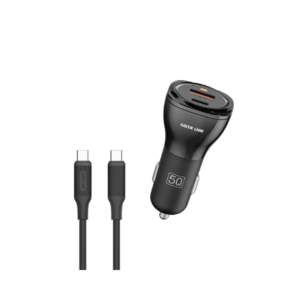 Green Lion Dual Port Car Charger 50W with C to C 1m cable