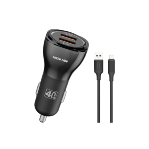 Green Lion Dual QC3.0 Car Charger 40W - Black