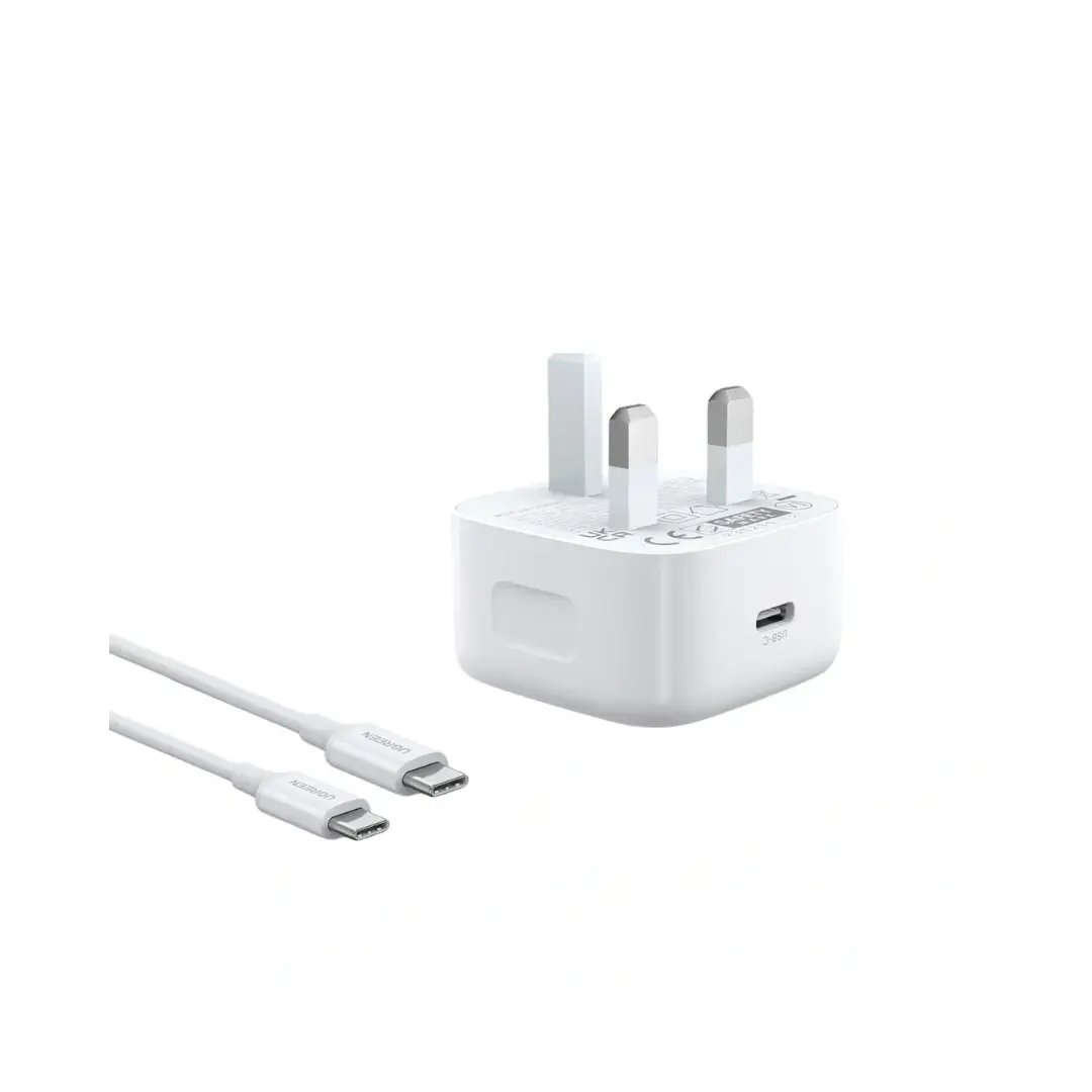 UGreen 20W Pd Fast Charger 1C With 1M Usbc - Usbc Cable White