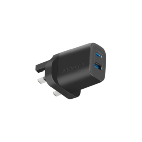 Promate BiPlug-2 17W High-Speed Dual Port Charger