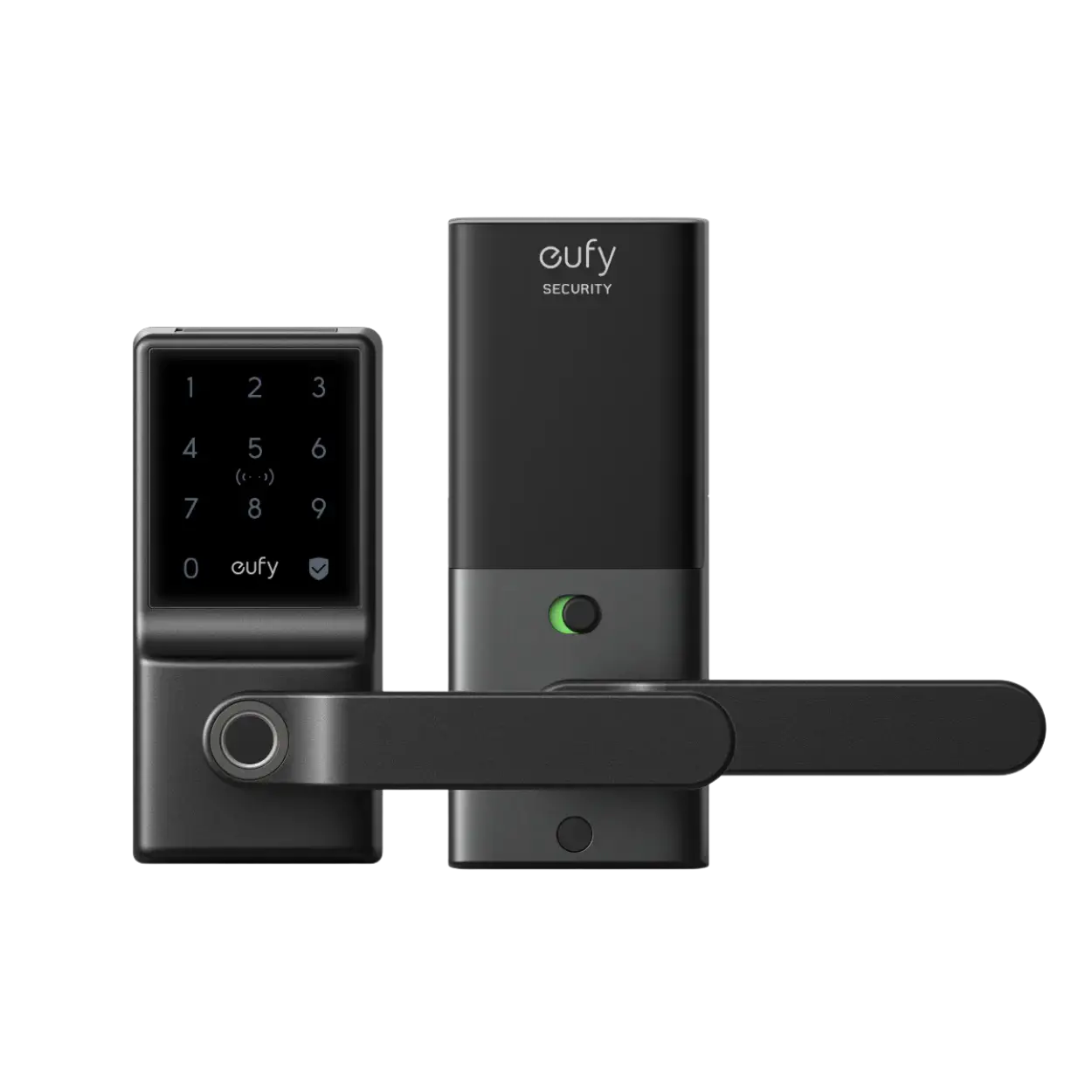 Eufy Security Smart Lever Lock C33, Keyless Fingerprint Door Lock with Lever, Integrated Wi-Fi, Remote Control via App, Biometric Entry Knob, Auto-Locking, IP53 Waterproof, Nickel (2025 New Version)