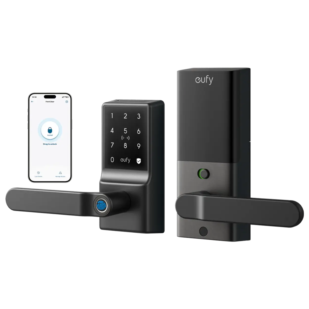 Eufy Security Smart Lever Lock C33, Keyless Fingerprint Door Lock with Lever, Integrated Wi-Fi, Remote Control via App, Biometric Entry Knob, Auto-Locking, IP53 Waterproof, Nickel (2025 New Version) - Image 2