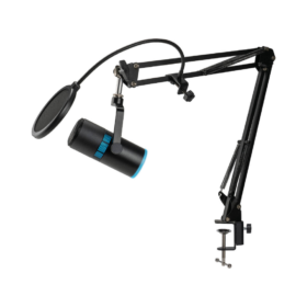 GamerTek Phantom Gaming Microphone Kit, USB-C Condenser Mic with Boom Arm