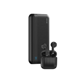 Green Lion Duo Lite Power Bank and Earphones - Black