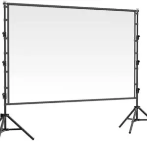 Promate ProScreen-150 Portable Projection Screen, 150", 16 9, 330x187cm, Wide Viewing Angle, Polyester Surface, Waterproof, Sun-Resistant, Dual Stand, 260cm, Windproof Ropes, Carry Bag | ProScreen-150