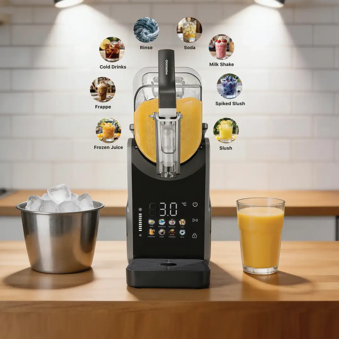 Porodo Lifestyle Glacee 2-In-1 Slushie & Ice Cream Maker with Cooling Control Display - Black - Image 2