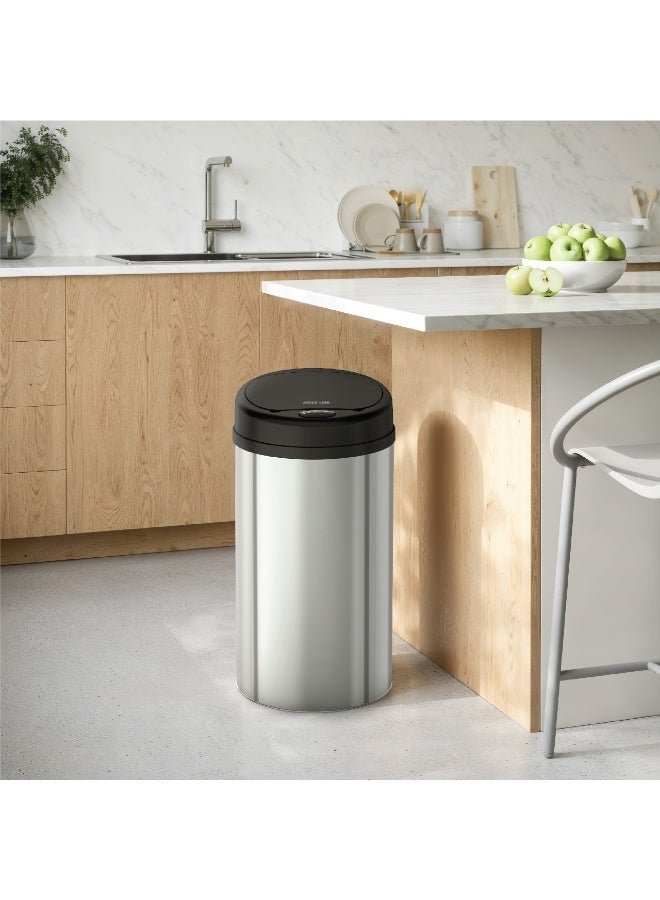 Green Lion Smart Trash Bin with 15L Capacity & Stainless Steel Material - Silver - Image 2