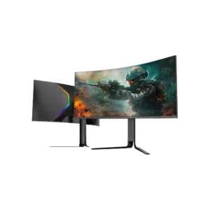 Porodo Gaming Ultra-Wide QHD 200Hz Gaming 34"  Monitor with Ergonomic 3-Axis Stand - Black