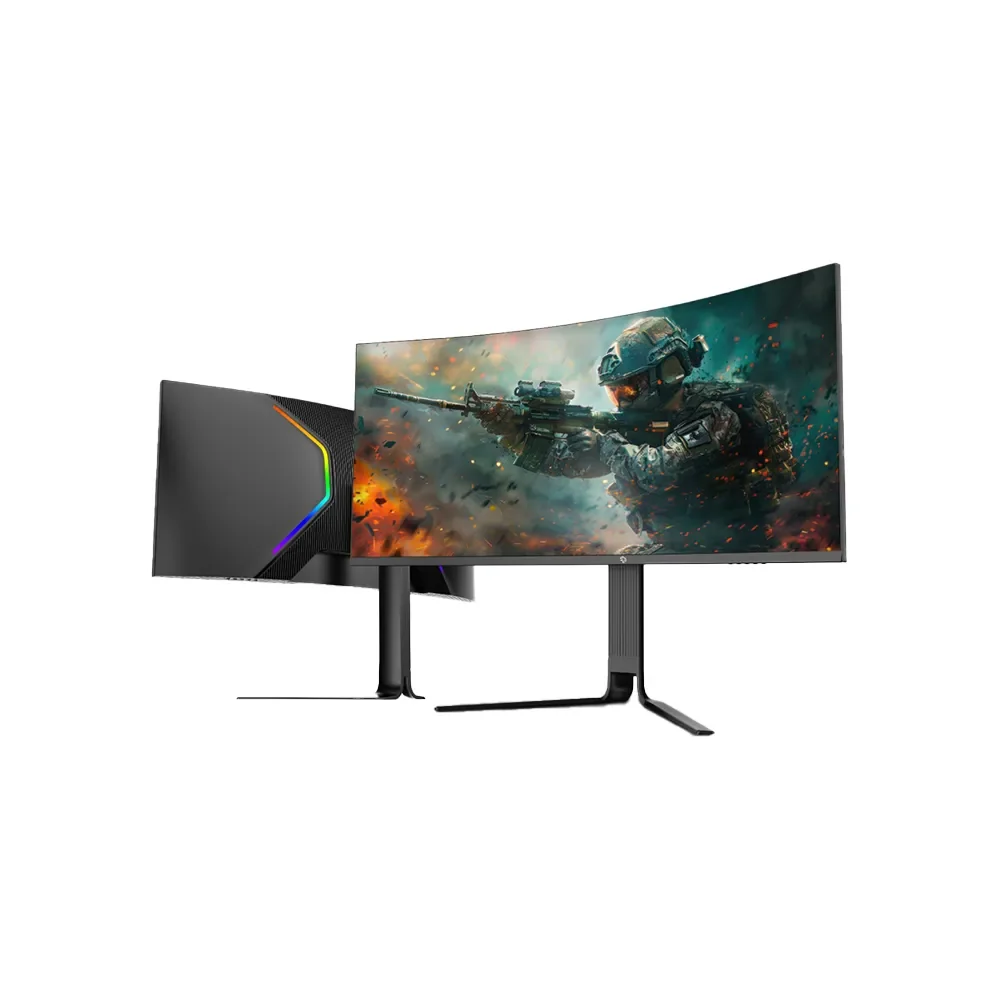 Porodo Gaming Ultra-Wide QHD 200Hz Gaming 34" Monitor with Ergonomic 3-Axis Stand - Black