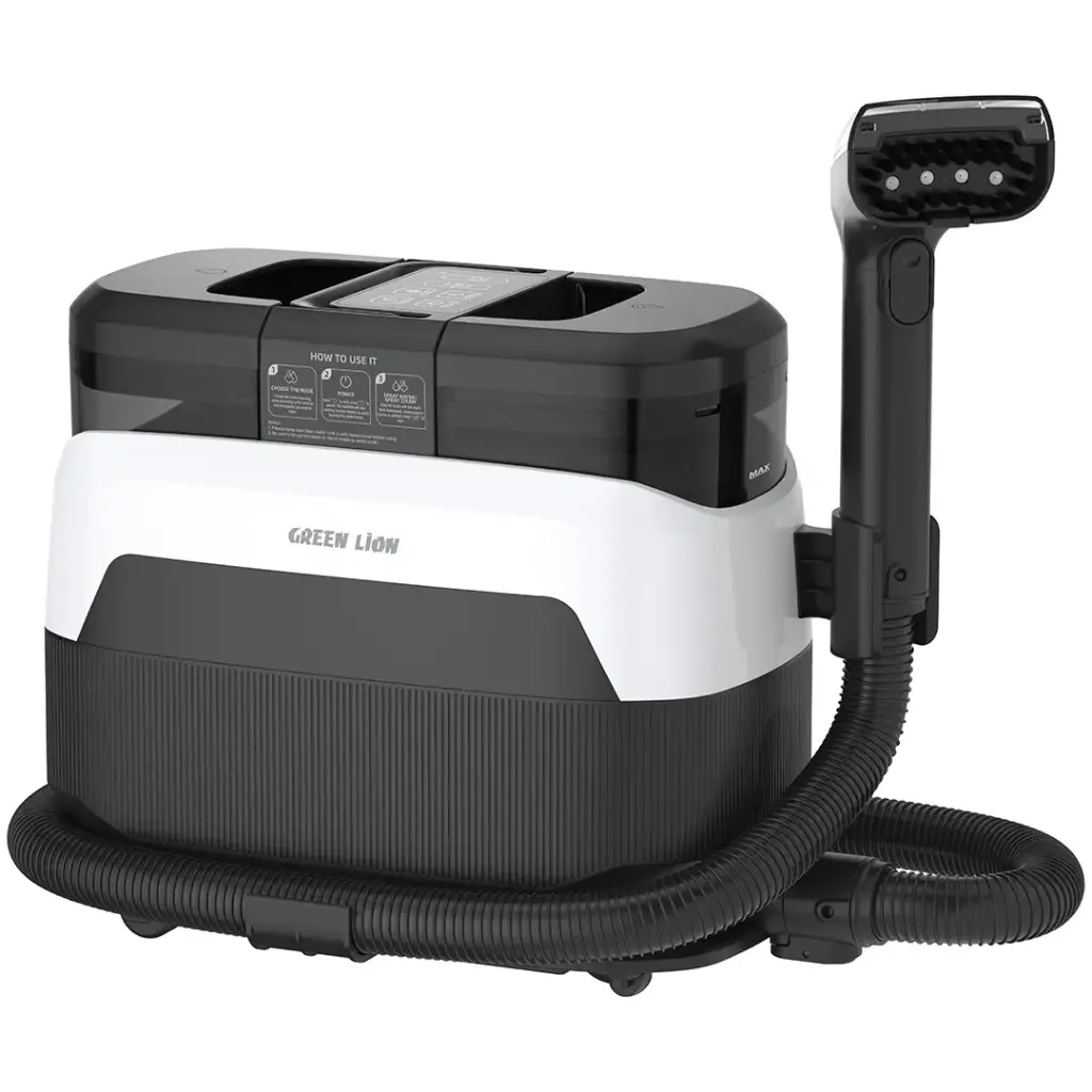 Green Lion Steam Carpet Pro – 450W Motor, 1200W Heating, Dual Tank (1250mL Clean / 900mL Dirty) & Deep Stain Cleaning – Black