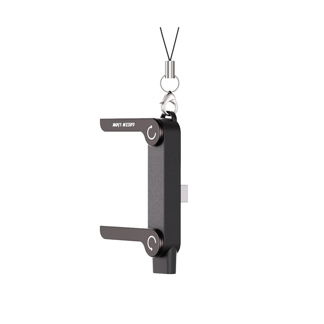 Green Lion USB-C 2-In-1 OTG Holder - Black