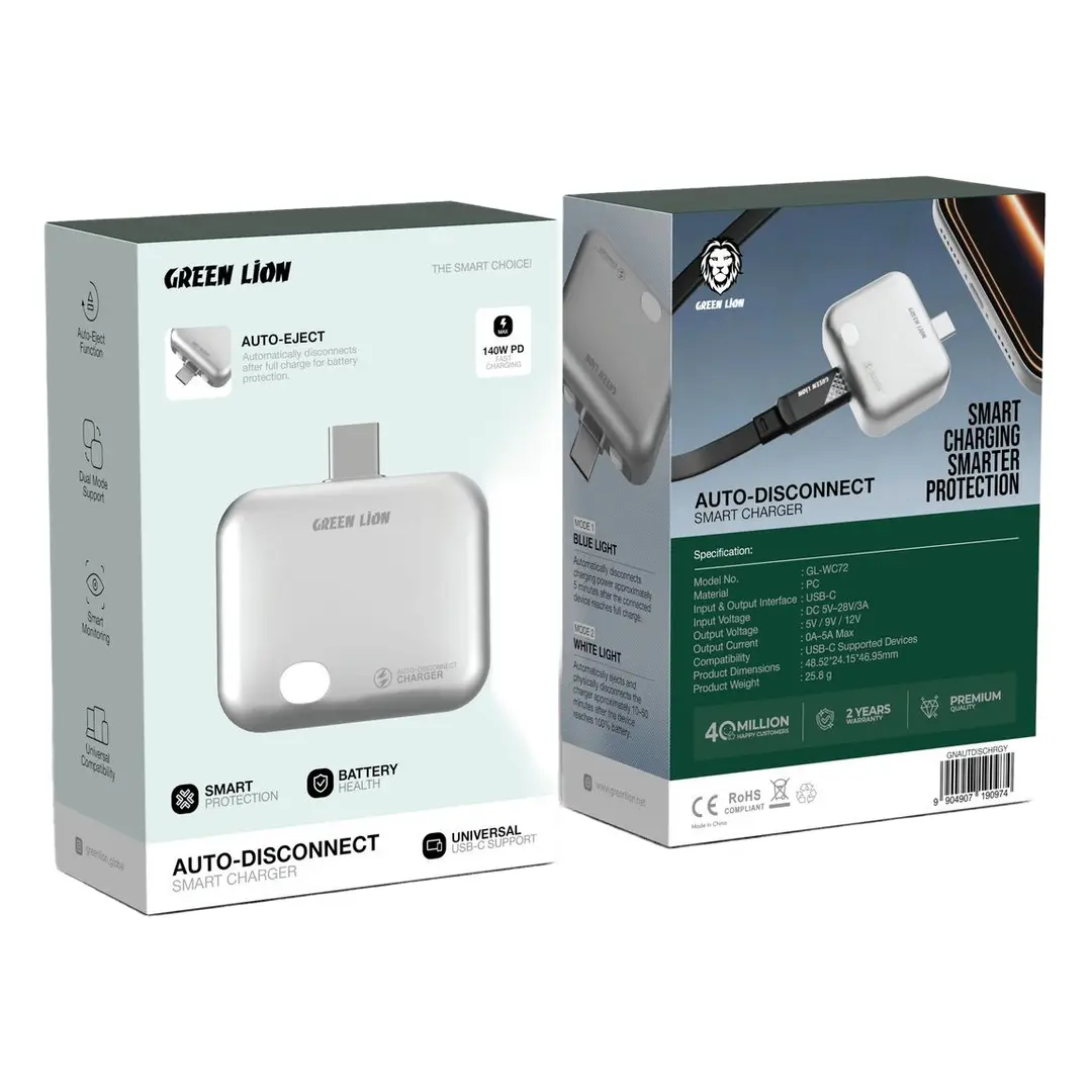 Green Lion Auto-Disconnect Smart Charger - Gray - Image 3