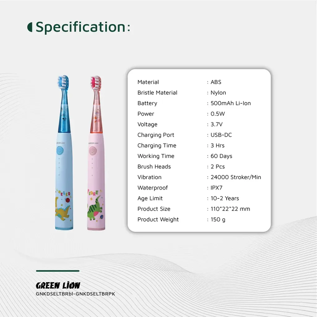 Green Lion Kids Electric Toothbrush - Image 7