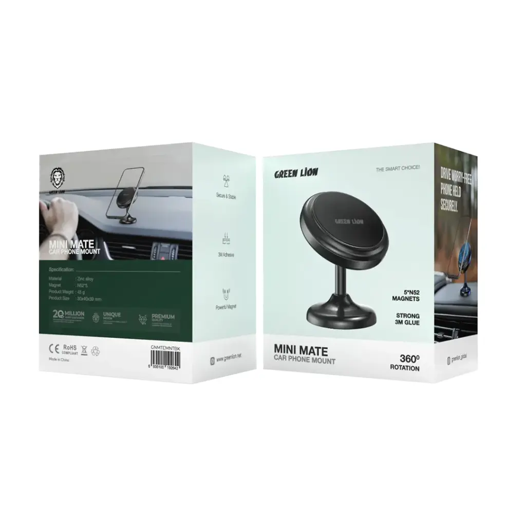 Green Lion Mini Mate Car Phone Mount - Black - Image 2