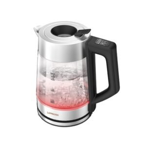LePresso Electric Kettle with Temperature Control, 1.8L Large Capacity with Auto Shut-Off and Boil-Dry Protection, Glass Tea Kettle & Hot Water Boiler, 360° Swivel Base, BPA Free, Stainless Steel