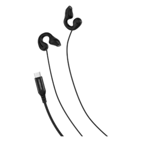 Powerology Voro Earhook USB-C Wired Earphones - Black