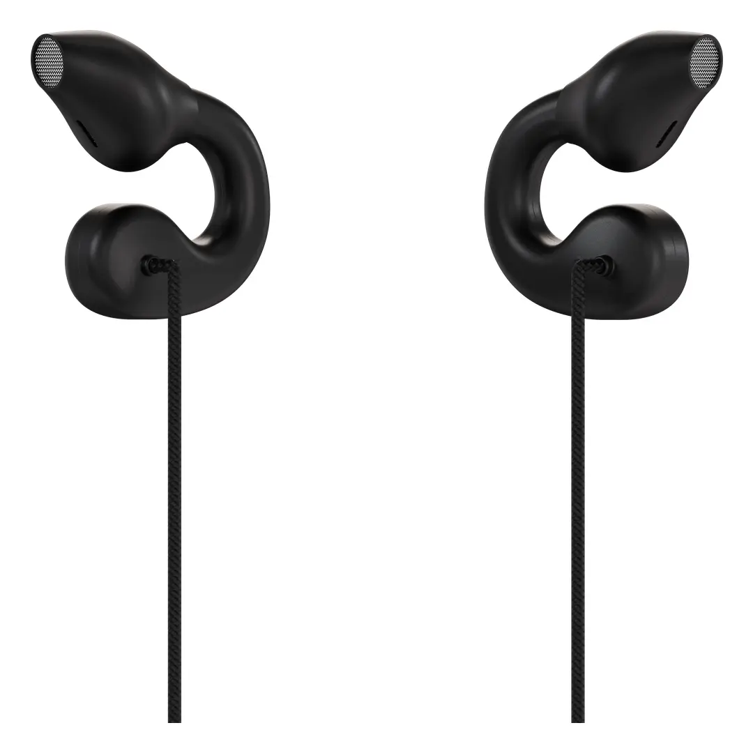 Powerology Voro Earhook USB-C Wired Earphones - Black - Image 3