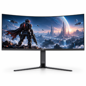 Porodo Gaming Ultra-Wide QHD 200Hz Gaming Monitor with Ergonomic 3-Axis Stand - Black
