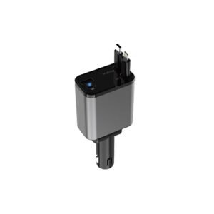 Green Lion Retractable 50W Car Charger- Black