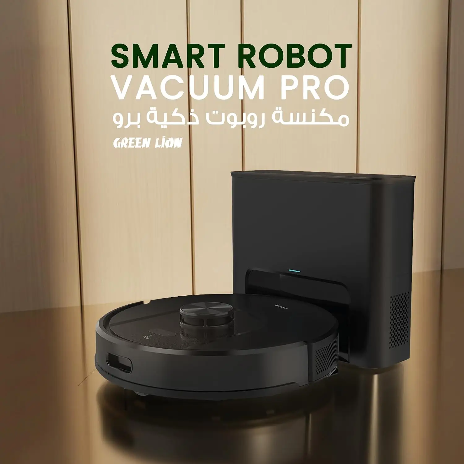 Green Lion Smart Robot Vacuum Pro 4000Pa Suction - Black - Image 2