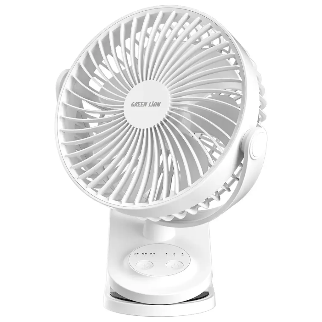 Green Lion Clip Fan Portable Clip-on Design - White - Image 2