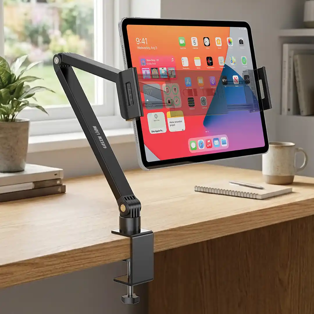 Green Lion Desk Mount Stand for Phones and Tablets - Black - Image 2