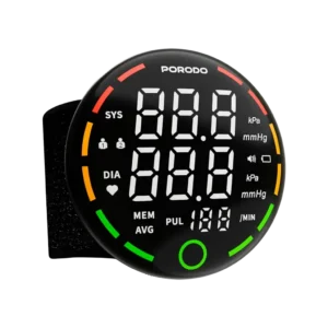 Porodo LiveOn - Digital Blood Pressure Monitor with One-Key Measure - Black
