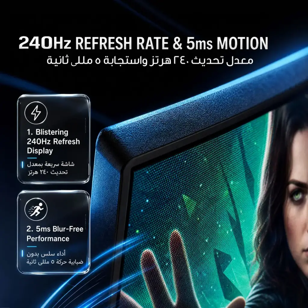 Green Lion Enigma 27" 240Hz Gaming Monitor - Black - Image 5