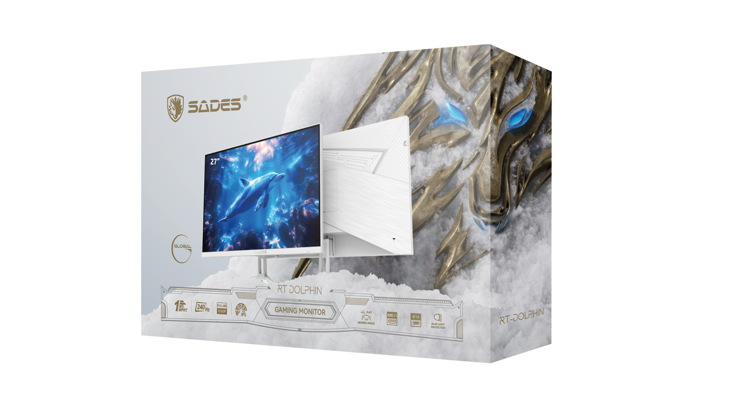 Sades RT-Dolphin SA-F03F27 27" FLAT FHD 240HZ MONITOR IPS Panel - White - Image 4