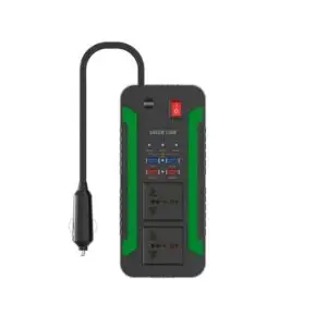 Green Lion Spark 300W Power Inverter, Type-C, USB-A Ports, 2 AC Outlets, Surge Protection, and High Voltage Protection for Safe, Reliable Charging - Black