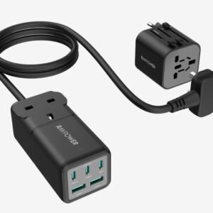 RavPower PC1062 PD 75W Desk Charger 3C 2A & Travel Charger Adapter - Black
