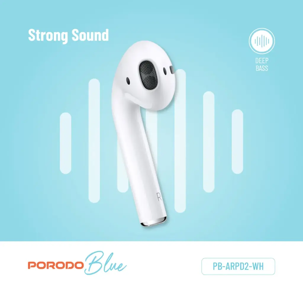 Porodo Blue Deep Bass Wireless Earbuds 2 - Image 5