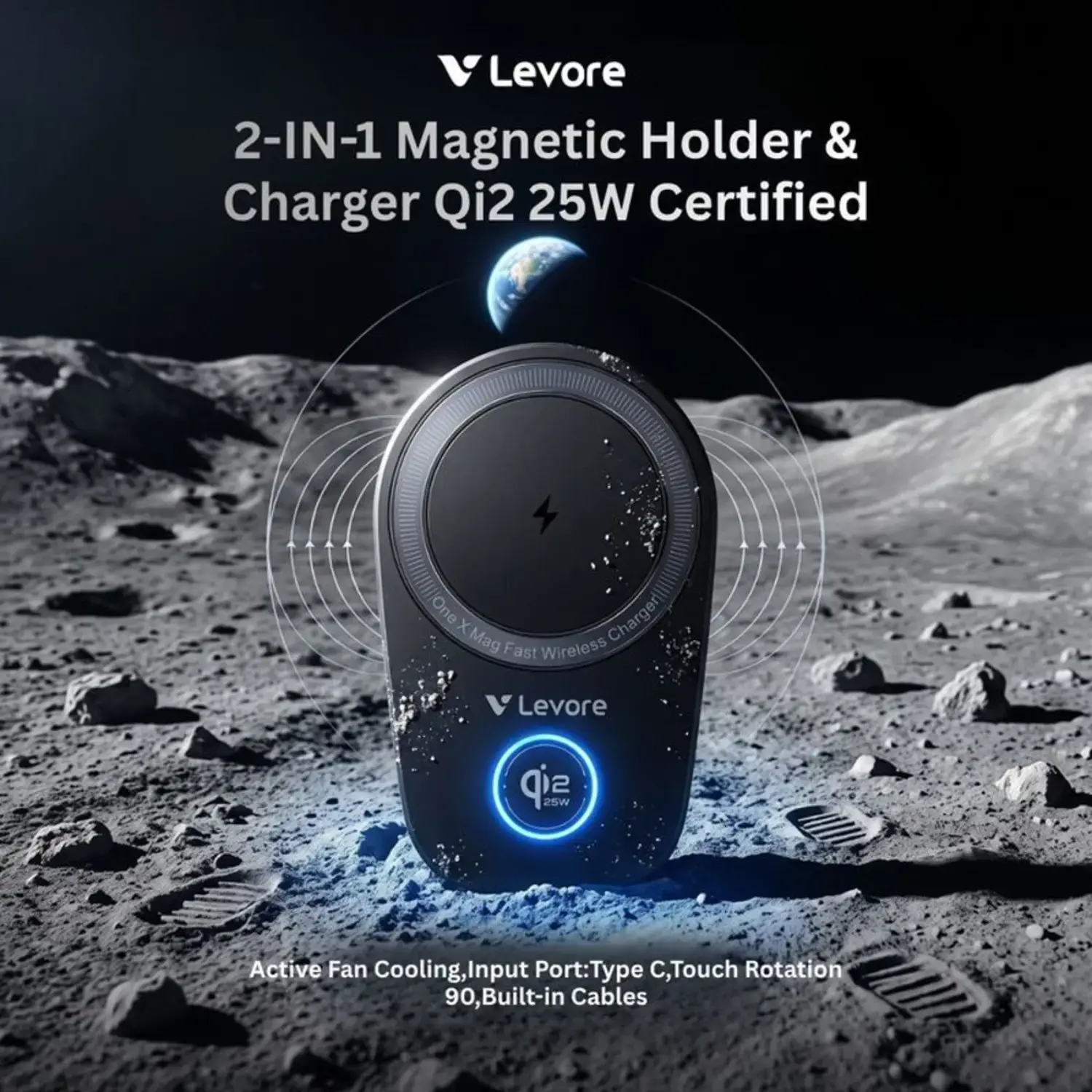 Levore One X Series Magnetic Wireless Charging Car Holder Black – LCH81 - Image 6